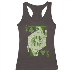 St. Patrick's Day Pub Racerback Tank Top Queen of Clubs Fun Green Pub TS10 Dark Chocolate Print Your Wear