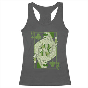 St. Patrick's Day Pub Racerback Tank Top Queen of Clubs Fun Green Pub TS10 Dark Heather Print Your Wear