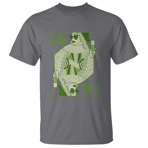St. Patrick's Day Pub T Shirt Queen of Clubs Fun Green Pub TS10 Charcoal Print Your Wear