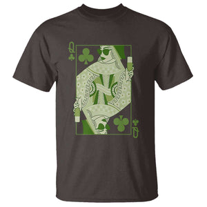 St. Patrick's Day Pub T Shirt Queen of Clubs Fun Green Pub TS10 Dark Chocolate Print Your Wear