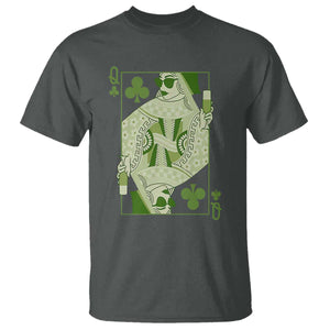 St. Patrick's Day Pub T Shirt Queen of Clubs Fun Green Pub TS10 Dark Heather Print Your Wear