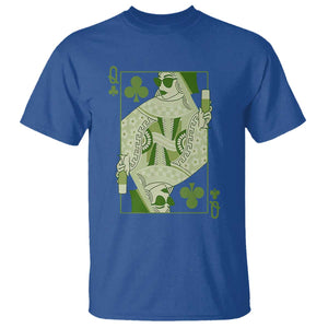 St. Patrick's Day Pub T Shirt Queen of Clubs Fun Green Pub TS10 Royal Blue Print Your Wear
