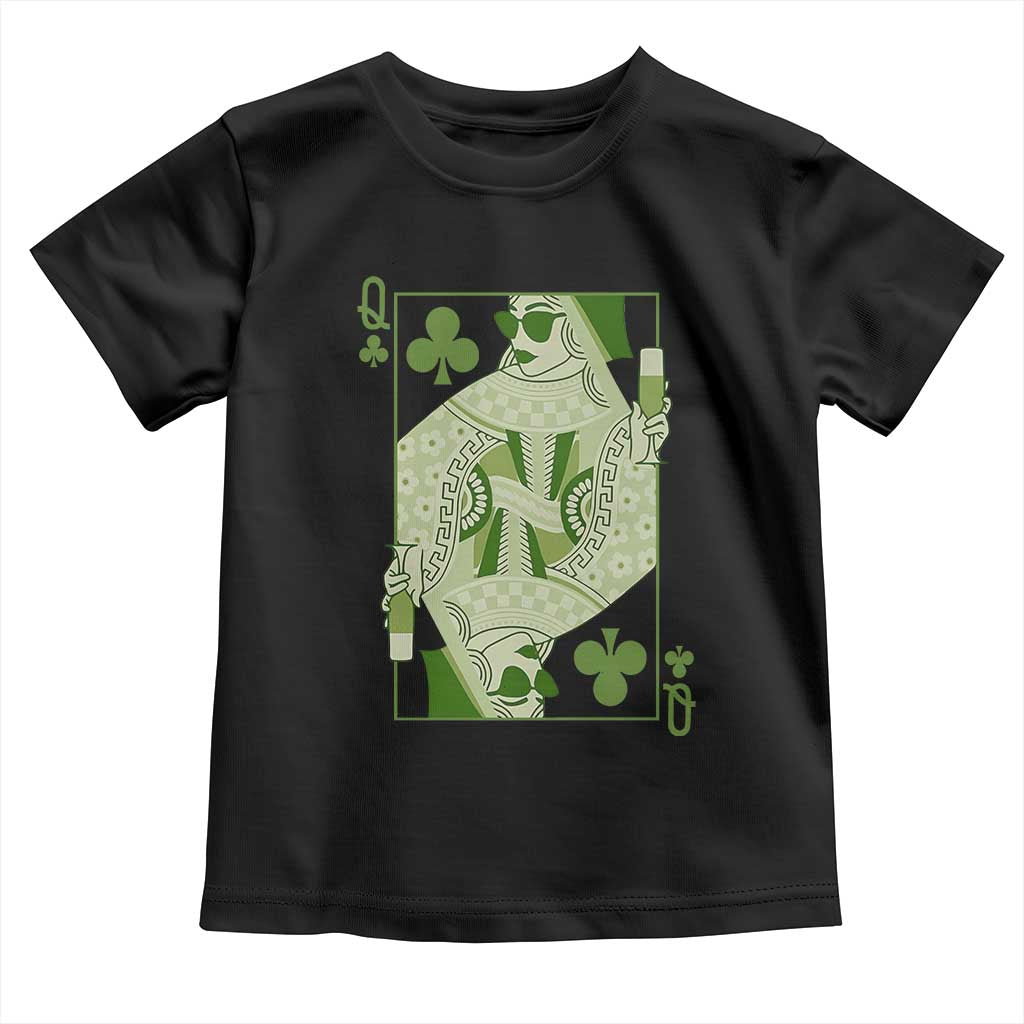 St. Patrick's Day Pub Toddler T Shirt Queen of Clubs Fun Green Pub TS10 Black Print Your Wear
