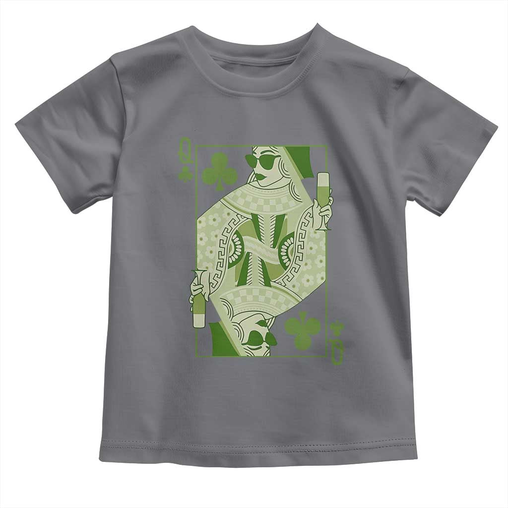 St. Patrick's Day Pub Toddler T Shirt Queen of Clubs Fun Green Pub TS10 Charcoal Print Your Wear