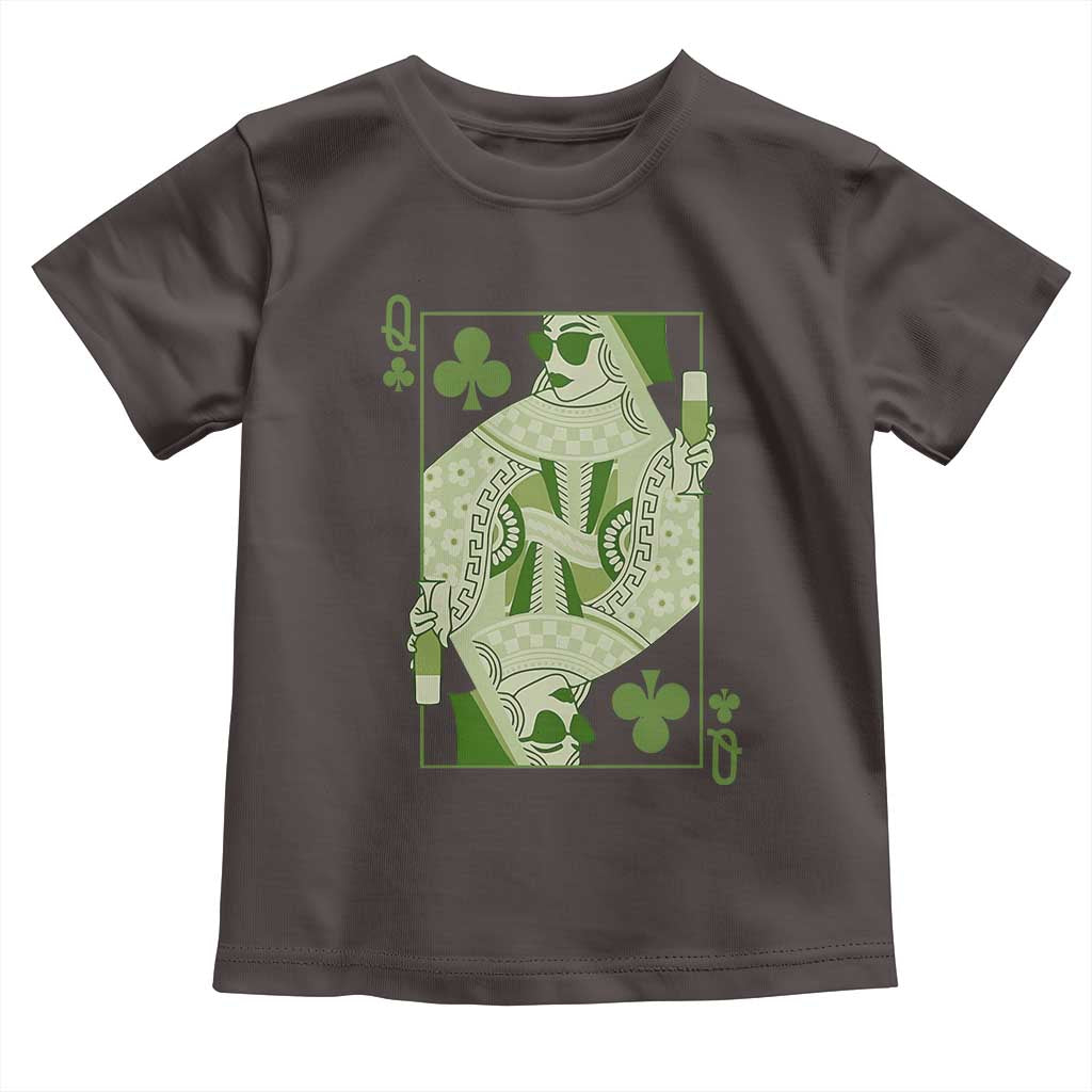 St. Patrick's Day Pub Toddler T Shirt Queen of Clubs Fun Green Pub TS10 Dark Chocolate Print Your Wear