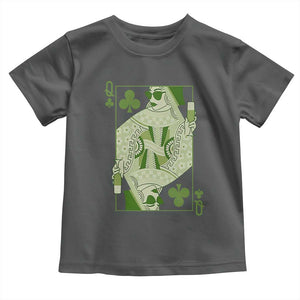 St. Patrick's Day Pub Toddler T Shirt Queen of Clubs Fun Green Pub TS10 Dark Heather Print Your Wear