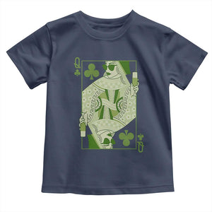 St. Patrick's Day Pub Toddler T Shirt Queen of Clubs Fun Green Pub TS10 Navy Print Your Wear