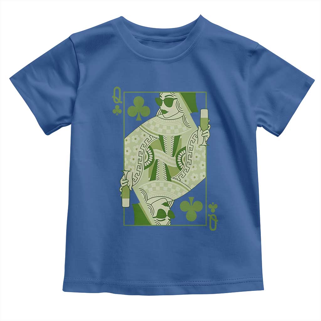 St. Patrick's Day Pub Toddler T Shirt Queen of Clubs Fun Green Pub TS10 Royal Blue Print Your Wear