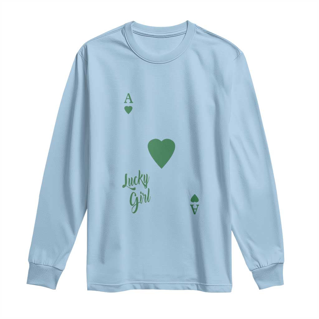 St Patricks Day Irish Lucky Girl Long Sleeve Shirt TS10 Light Blue Print Your Wear