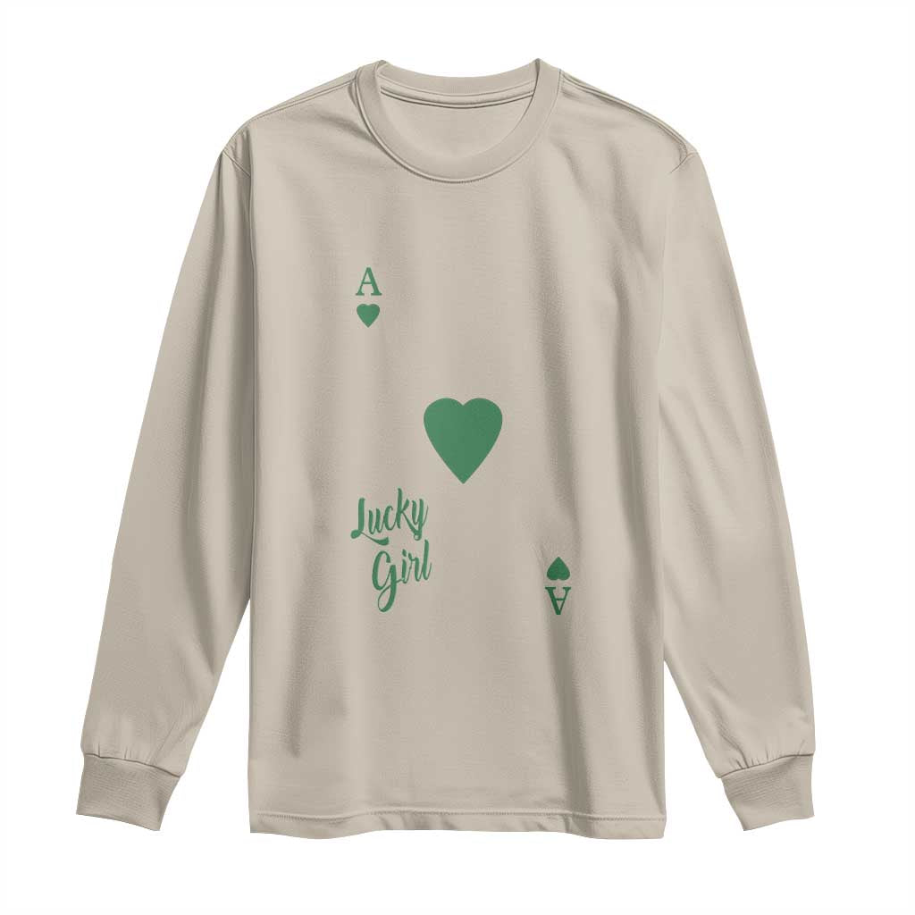 St Patricks Day Irish Lucky Girl Long Sleeve Shirt TS10 Sand Print Your Wear