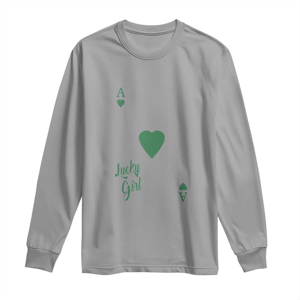 St Patricks Day Irish Lucky Girl Long Sleeve Shirt TS10 Sport Gray Print Your Wear