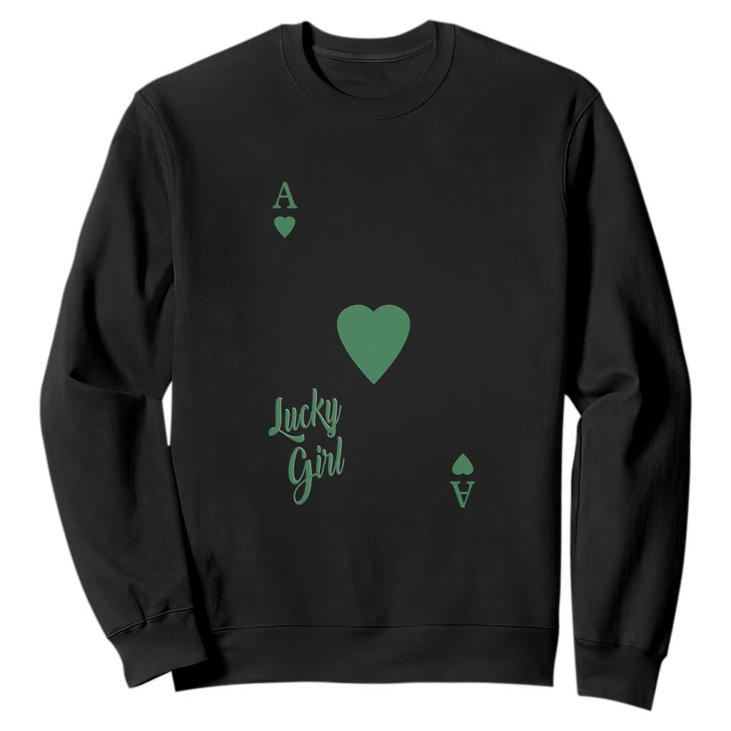 St Patricks Day Irish Lucky Girl Sweatshirt TS10 Black Print Your Wear