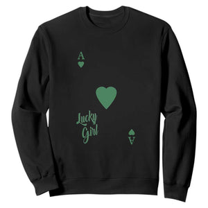 St Patricks Day Irish Lucky Girl Sweatshirt TS10 Black Print Your Wear