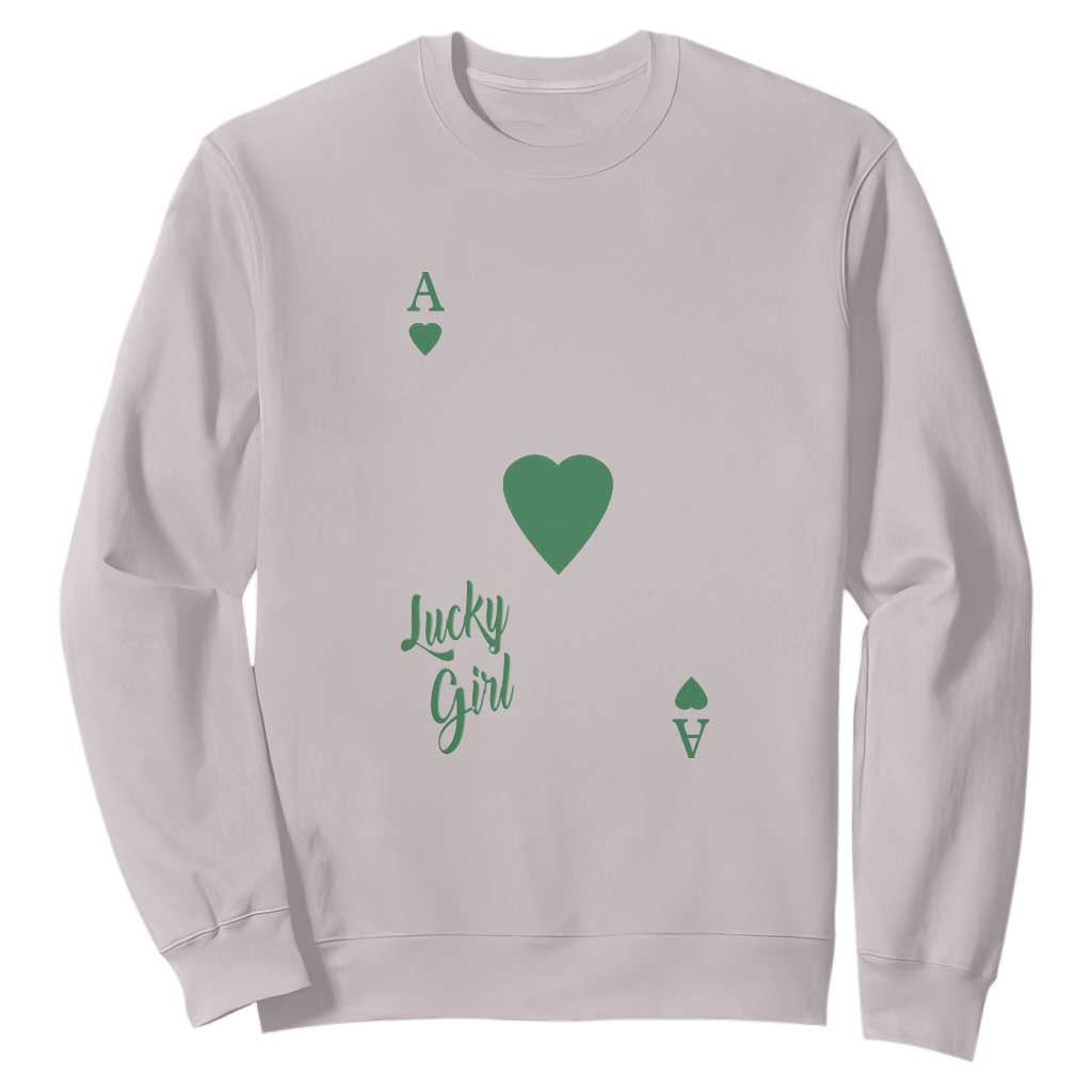 St Patricks Day Irish Lucky Girl Sweatshirt TS10 Ice Gray Print Your Wear