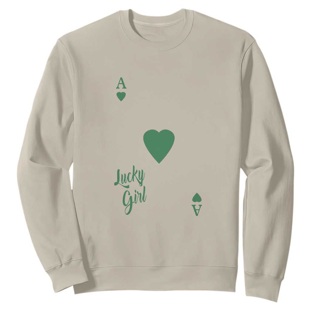 St Patricks Day Irish Lucky Girl Sweatshirt TS10 Sand Print Your Wear