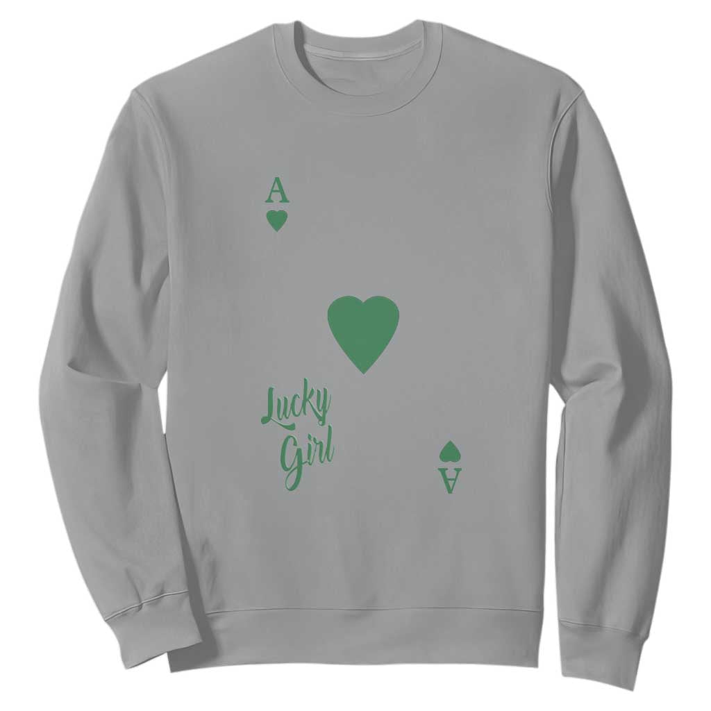 St Patricks Day Irish Lucky Girl Sweatshirt TS10 Sport Gray Print Your Wear