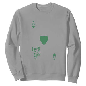 St Patricks Day Irish Lucky Girl Sweatshirt TS10 Sport Gray Print Your Wear