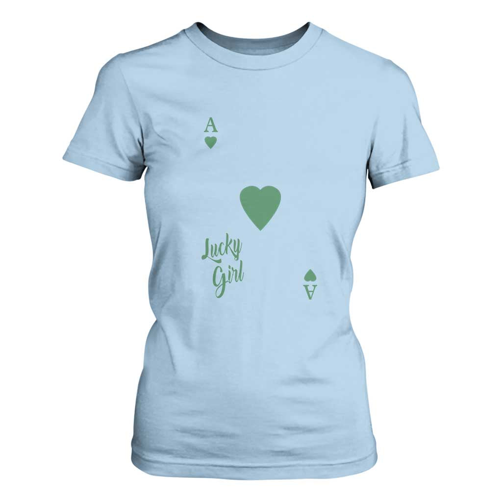 St Patricks Day Irish Lucky Girl T Shirt For Women TS10 Light Blue Print Your Wear