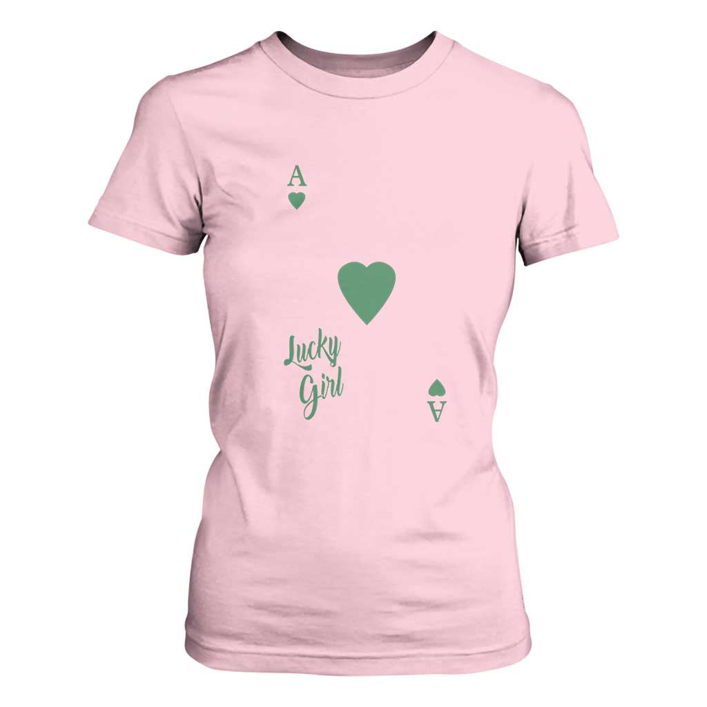 St Patricks Day Irish Lucky Girl T Shirt For Women TS10 Light Pink Print Your Wear