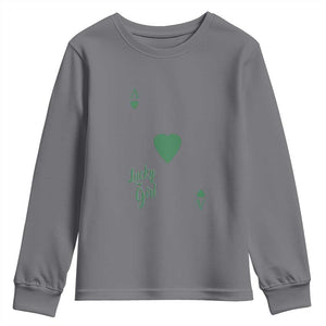 St Patricks Day Irish Lucky Girl Youth Sweatshirt TS10 Charcoal Print Your Wear