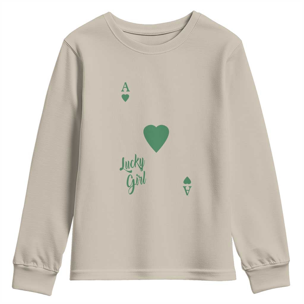 St Patricks Day Irish Lucky Girl Youth Sweatshirt TS10 Sand Print Your Wear