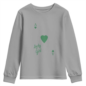 St Patricks Day Irish Lucky Girl Youth Sweatshirt TS10 Sport Gray Print Your Wear