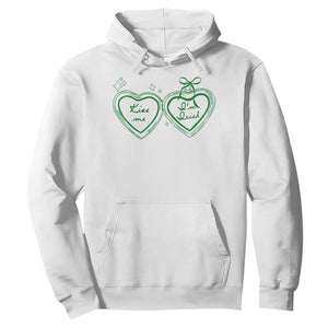 Kiss Me I'm Irish Hoodie Green Heart Locket St. Patrick's Day Pride TS10 White Print Your Wear