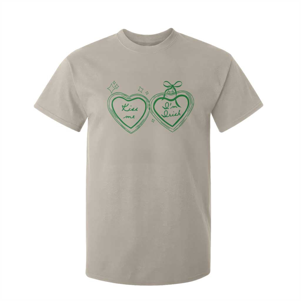 Kiss Me I'm Irish T Shirt For Kid Green Heart Locket St. Patrick's Day Pride TS10 Sand Print Your Wear