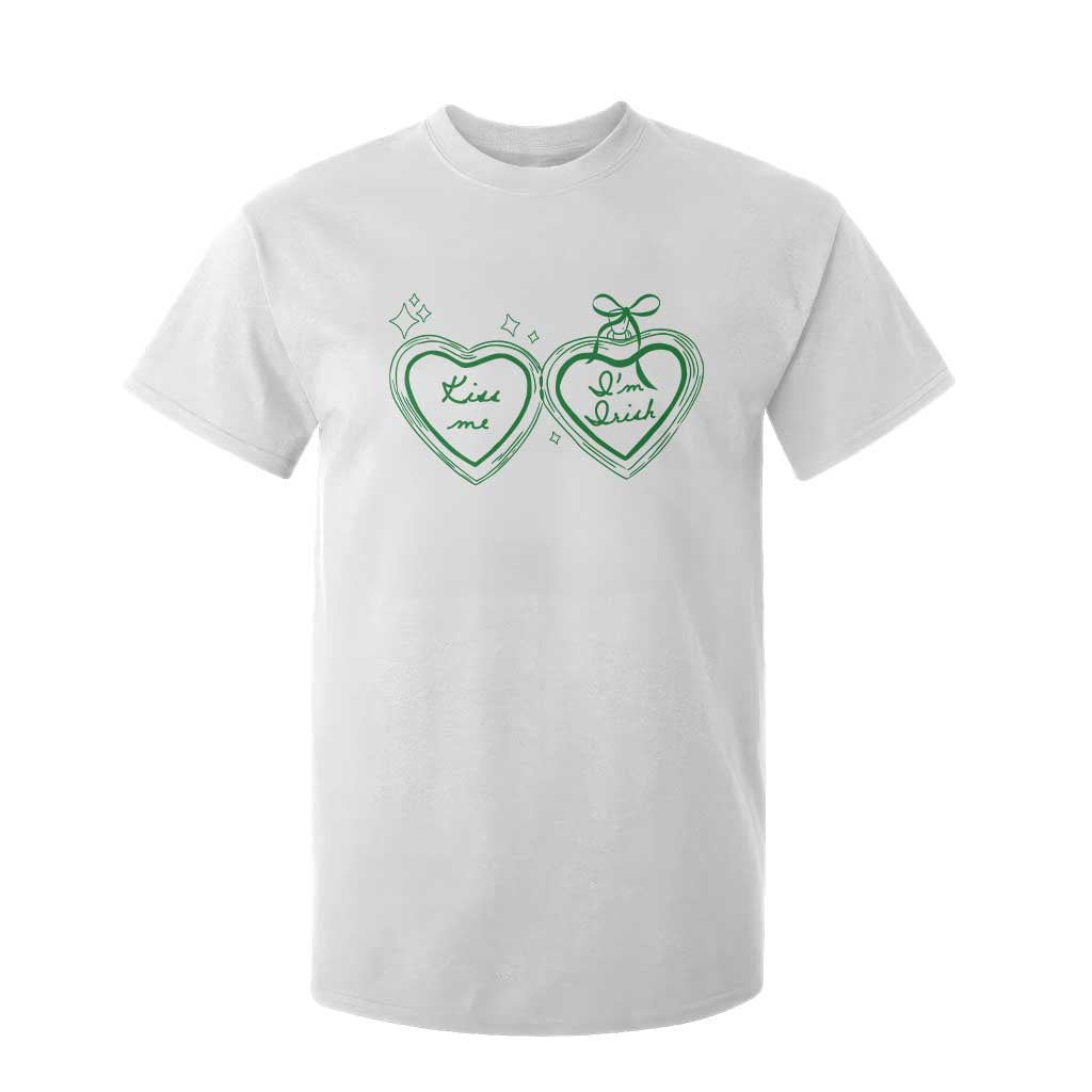 Kiss Me I'm Irish T Shirt For Kid Green Heart Locket St. Patrick's Day Pride TS10 White Print Your Wear