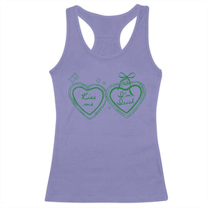 Kiss Me I'm Irish Racerback Tank Top Green Heart Locket St. Patrick's Day Pride TS10 Violet Print Your Wear