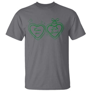 Kiss Me I'm Irish T Shirt Green Heart Locket St. Patrick's Day Pride TS10 Charcoal Print Your Wear