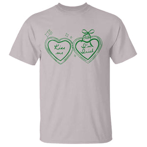 Kiss Me I'm Irish T Shirt Green Heart Locket St. Patrick's Day Pride TS10 Ice Gray Print Your Wear