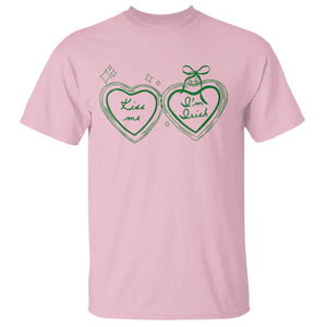 Kiss Me I'm Irish T Shirt Green Heart Locket St. Patrick's Day Pride TS10 Light Pink Print Your Wear