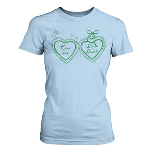 Kiss Me I'm Irish T Shirt For Women Green Heart Locket St. Patrick's Day Pride TS10 Light Blue Print Your Wear
