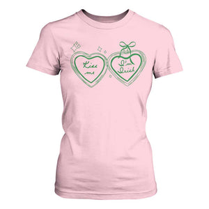 Kiss Me I'm Irish T Shirt For Women Green Heart Locket St. Patrick's Day Pride TS10 Light Pink Print Your Wear