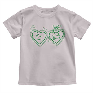 Kiss Me I'm Irish Toddler T Shirt Green Heart Locket St. Patrick's Day Pride TS10 Ice Gray Print Your Wear