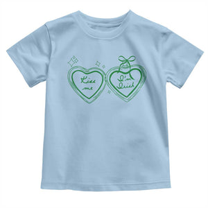 Kiss Me I'm Irish Toddler T Shirt Green Heart Locket St. Patrick's Day Pride TS10 Light Blue Print Your Wear