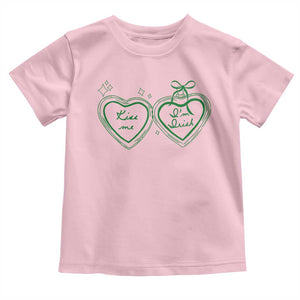 Kiss Me I'm Irish Toddler T Shirt Green Heart Locket St. Patrick's Day Pride TS10 Light Pink Print Your Wear