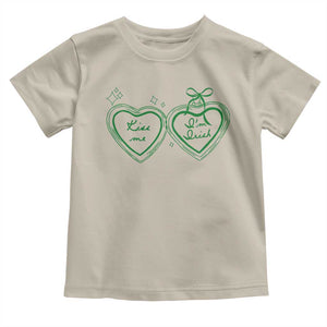 Kiss Me I'm Irish Toddler T Shirt Green Heart Locket St. Patrick's Day Pride TS10 Sand Print Your Wear