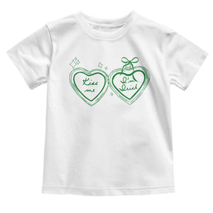 Kiss Me I'm Irish Toddler T Shirt Green Heart Locket St. Patrick's Day Pride TS10 White Print Your Wear
