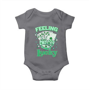 St. Patrick's Day Casino Feeling Lucky Baby Onesie Las Vegas Girls Trip TS10 Charcoal Print Your Wear