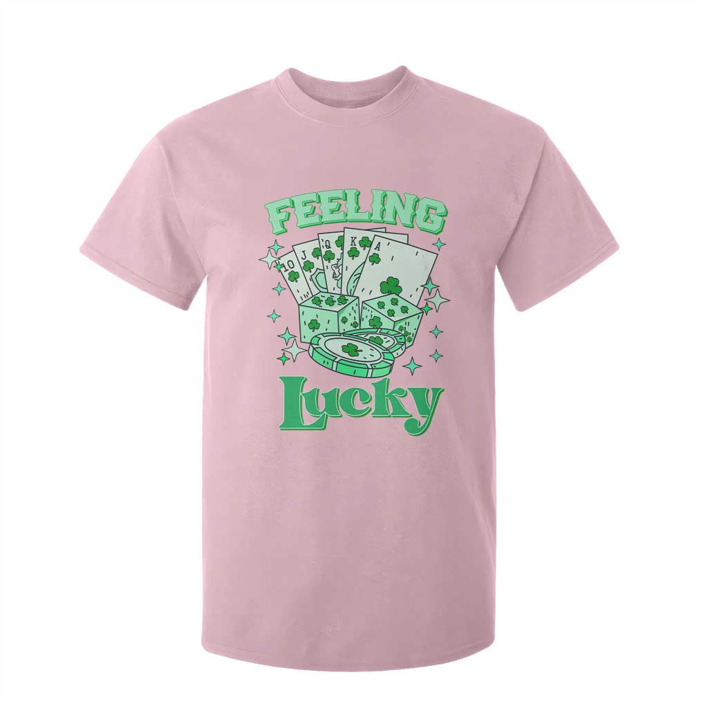 St. Patrick's Day Casino Feeling Lucky T Shirt For Kid Las Vegas Girls Trip TS10 Light Pink Print Your Wear