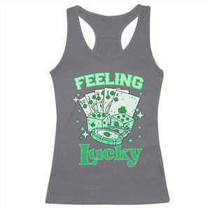 St. Patrick's Day Casino Feeling Lucky Racerback Tank Top Las Vegas Girls Trip TS10 Charcoal Print Your Wear