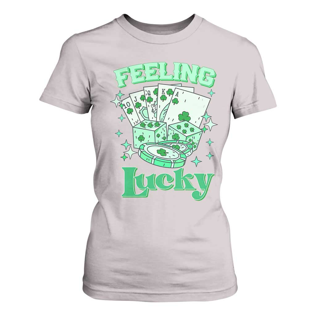 St. Patrick's Day Casino Feeling Lucky T Shirt For Women Las Vegas Girls Trip TS10 Ice Gray Print Your Wear