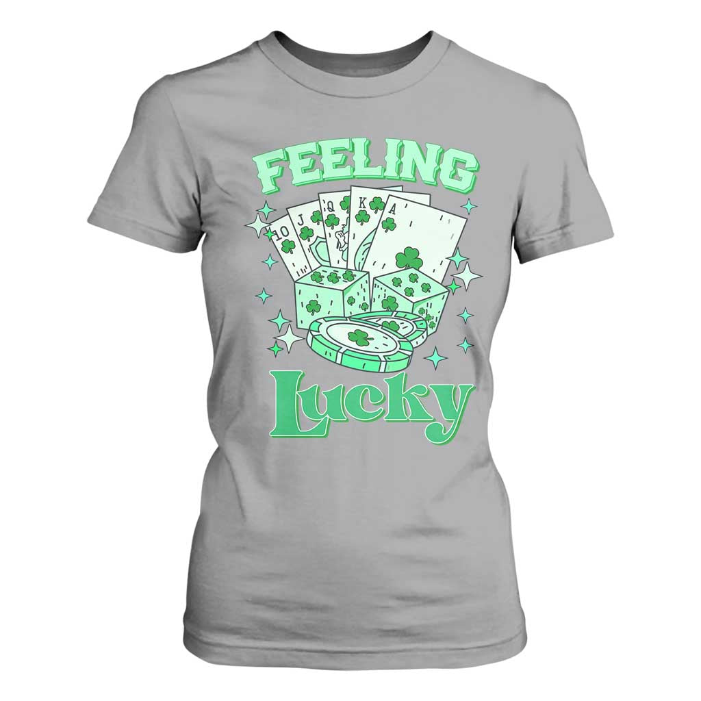 St. Patrick's Day Casino Feeling Lucky T Shirt For Women Las Vegas Girls Trip TS10 Sport Gray Print Your Wear