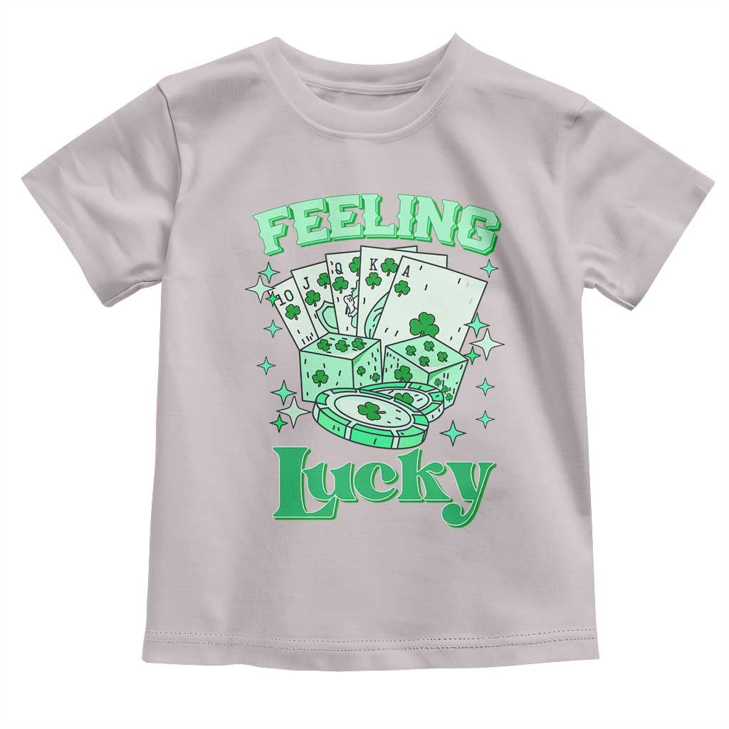 St. Patrick's Day Casino Feeling Lucky Toddler T Shirt Las Vegas Girls Trip TS10 Ice Gray Print Your Wear