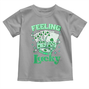 St. Patrick's Day Casino Feeling Lucky Toddler T Shirt Las Vegas Girls Trip TS10 Sport Gray Print Your Wear