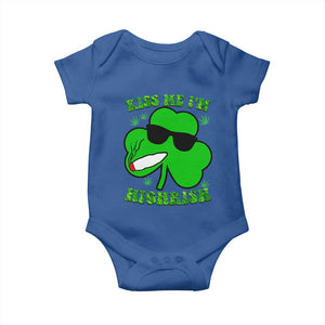 Funny St. Patrick's Day Marijuana Baby Onesie Kiss Me I'm Highrish 420 High Irish Weed TS10 Royal Blue Print Your Wear
