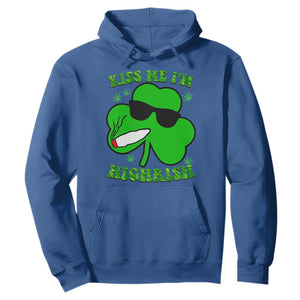 Funny St. Patrick's Day Marijuana Hoodie Kiss Me I'm Highrish 420 High Irish Weed TS10 Royal Blue Print Your Wear