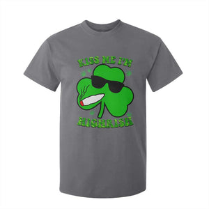 Funny St. Patrick's Day Marijuana T Shirt For Kid Kiss Me I'm Highrish 420 High Irish Weed TS10 Charcoal Print Your Wear